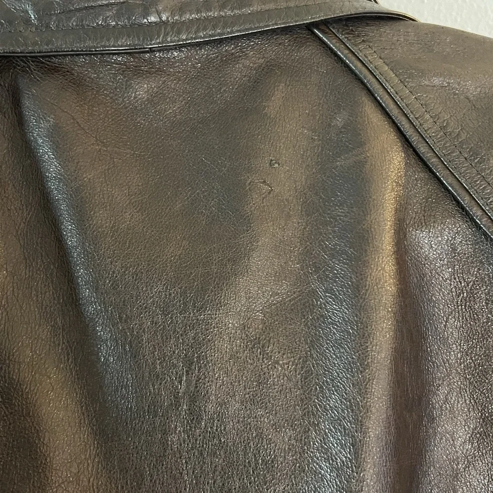 Wilsons Leather Brown Bomber Jacket Mens L Oversized Moto Biker 90s Vintage